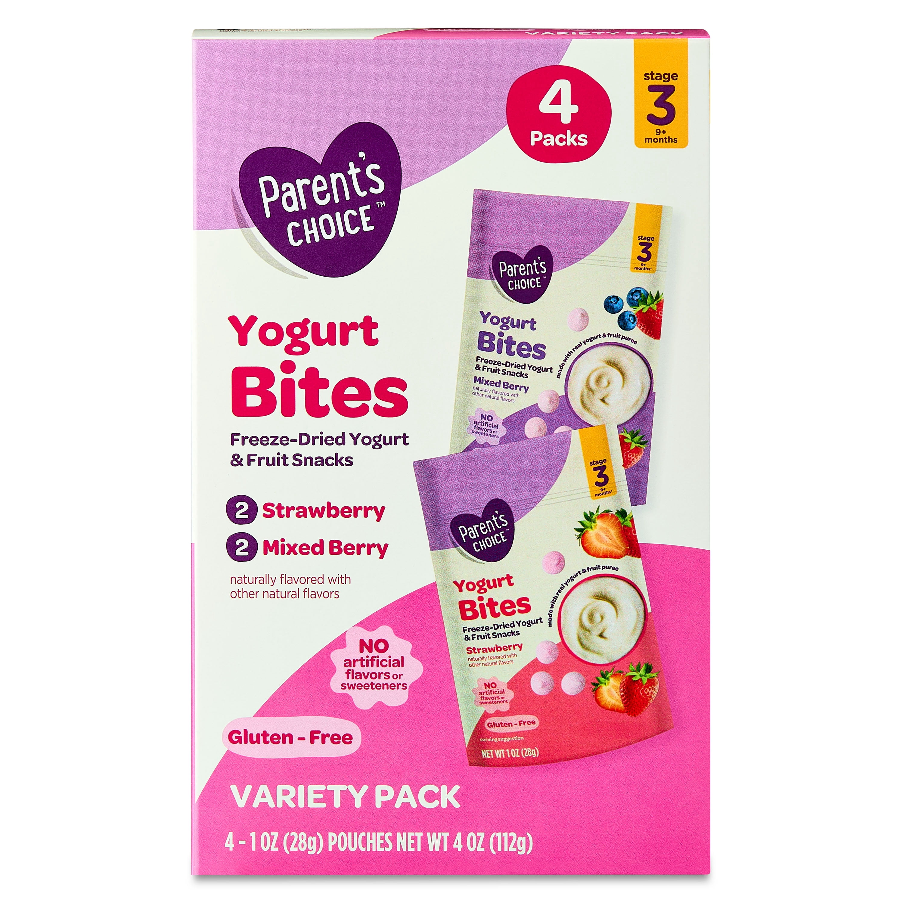 Parent’s Choice Stage 3 Toddler Yogurt Bites, Variety Pack, 4 oz Pouch
