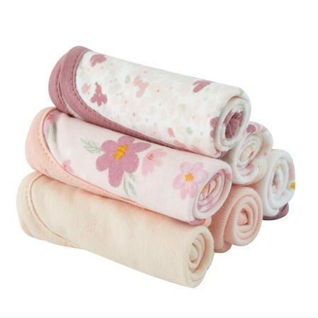 Parent's Choice 9"x9" Floral Washcloths, 6 Pack