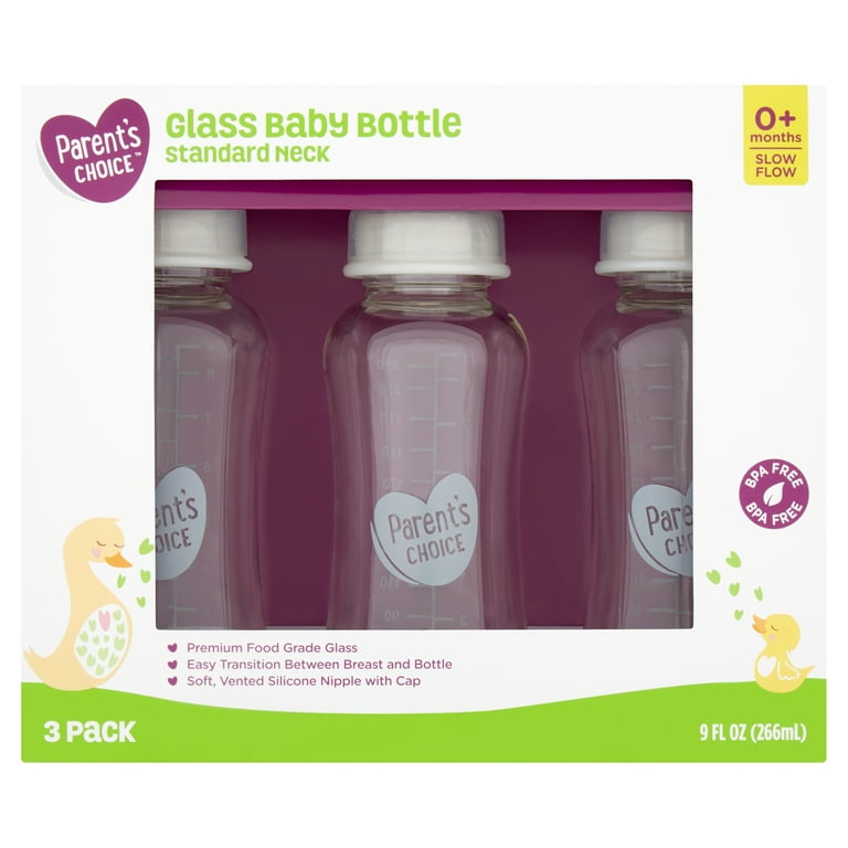 Parent's Choice oz Glass Baby Bottles with Slow Flow Vented