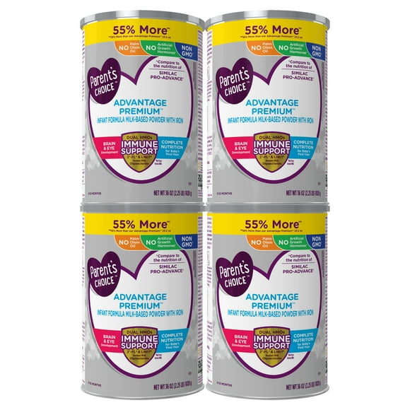 Parent's Choice Advantage Premium Baby Formula, 36 oz, 4 Pack