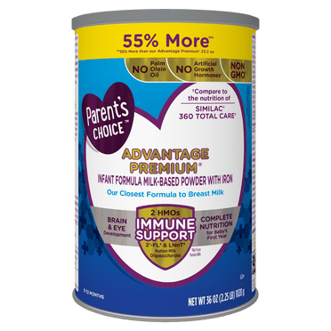 Parent's Choice Advantage Premium Non-GMO Powder Baby Formula with Iron, 36 oz