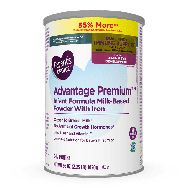Parent's Choice Advantage Premium Powder Baby Formula with Iron, 36 oz