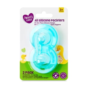 Parent's Choice All Silicone Pacifier, 3 Months+, Unisex, 2 Pack