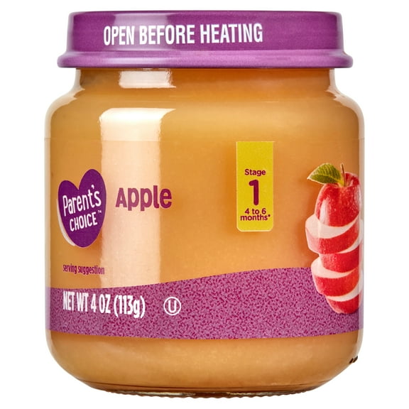 Parent's Choice Apple Stage 1 Baby Food, 4 oz