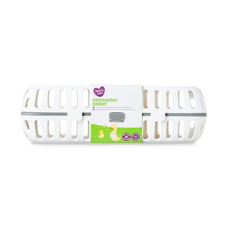 Parent's Choice BPA-Free Plastic White Dishwasher Basket with Flexi Silicone Panel