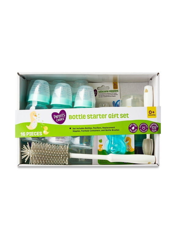 Baby Bottle Starter Gift Set, Newborn 0 Months+, Neutral Color, Unisex