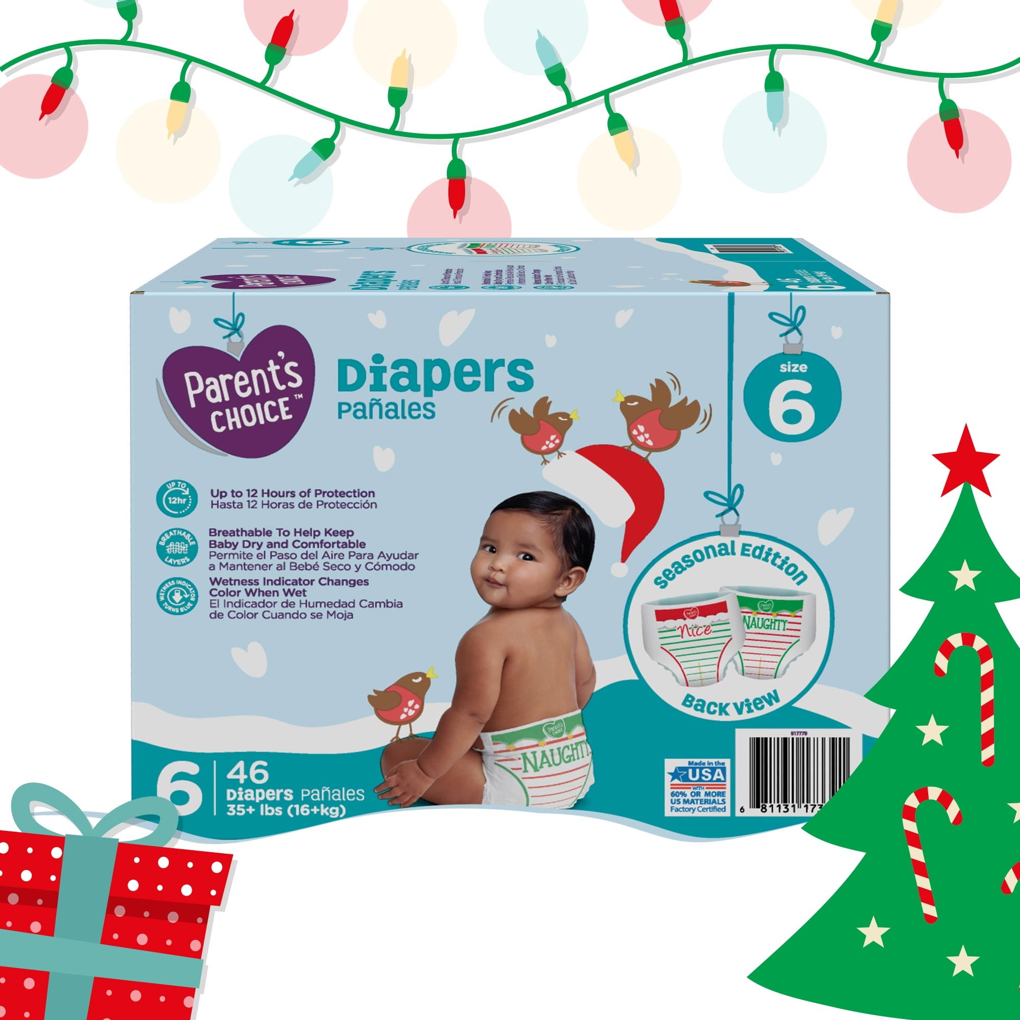 Parent's Choice Baby Diapers Holiday Limited Edition (Choose Size and Count)
