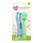 Parents Choice Baby Feeding Fork & Spoon Set, Multicolor, 9+ Months, 10 Count