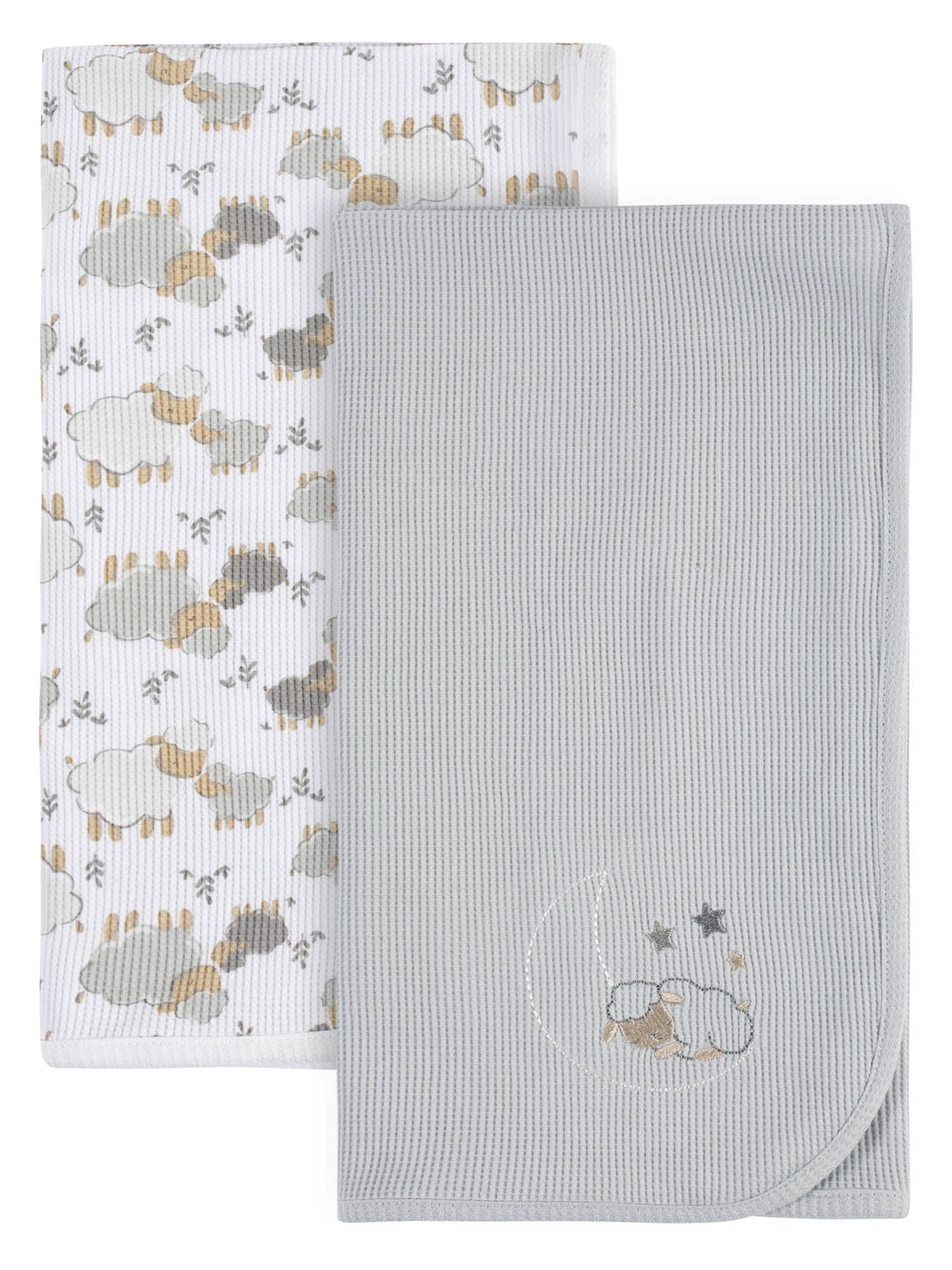 Parent´s Choice Baby Neutral Sheep Thermal Blankets, 2-Pack, Gray Moonlight