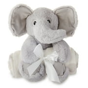 Parents Choice Baby & Toddler White & Gray Dots Blanket and Plush Elephant Toy Set for Baby, Unisex