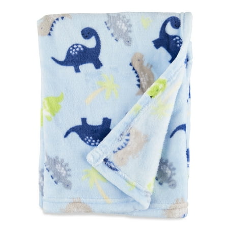 Parent’s Choice Plush Baby Blanket, Blue Dinosaur, 30 in x 36 in