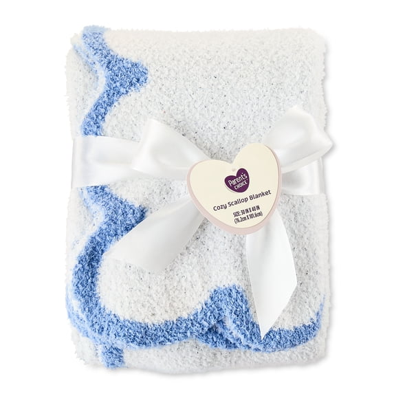 Parent's Choice Blue Scallop Baby Blanket, 1 Count