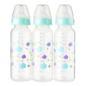 Biberón Parent's Choice para recién nacidos, unisex, estampado de nubes, paquete de 3, 9 fl oz