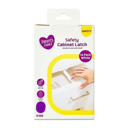 Parent's Choice Child Safety Cabinet Locks for Baby Proofing, White, 14 Pack
