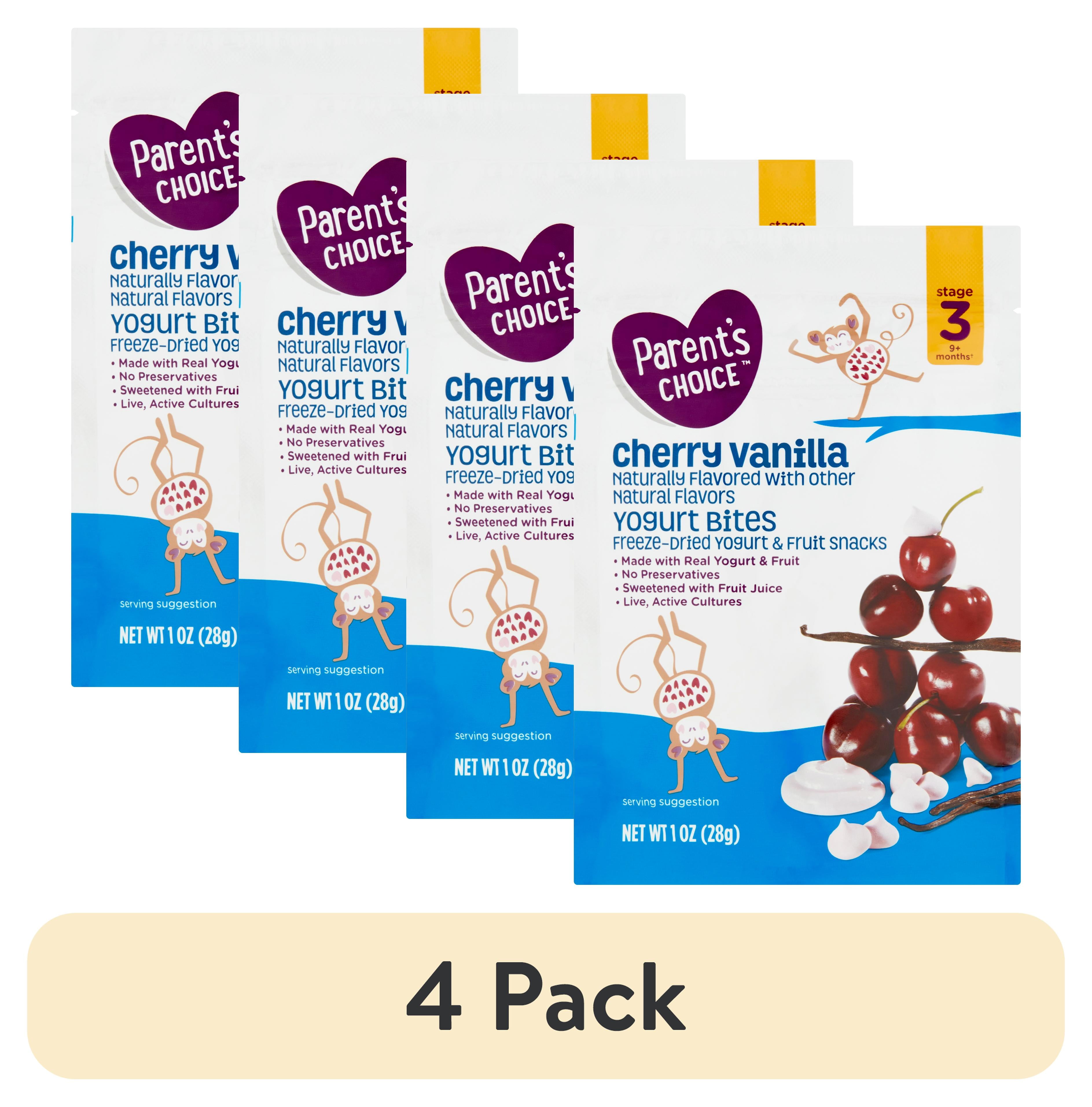 (4 pack) Parent's Choice Cherry Vanilla Yogurt Bites, Baby Food Stage 3