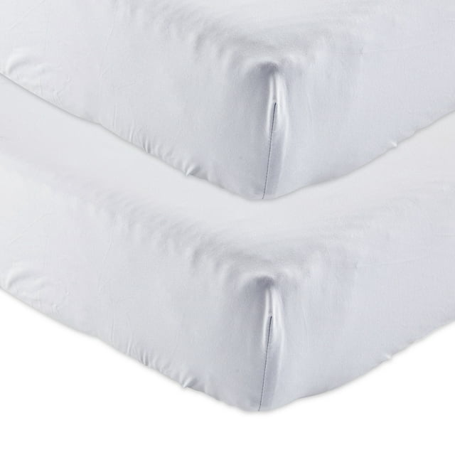 Parent's Choice Cotton Fitted Crib Sheets for Baby Boys and Girls, Gray