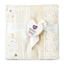 Parent's Choice Cotton Flannel Receiving Blankets for Baby Boys and Girls, Neutral Celestial Skies, 4-Pack