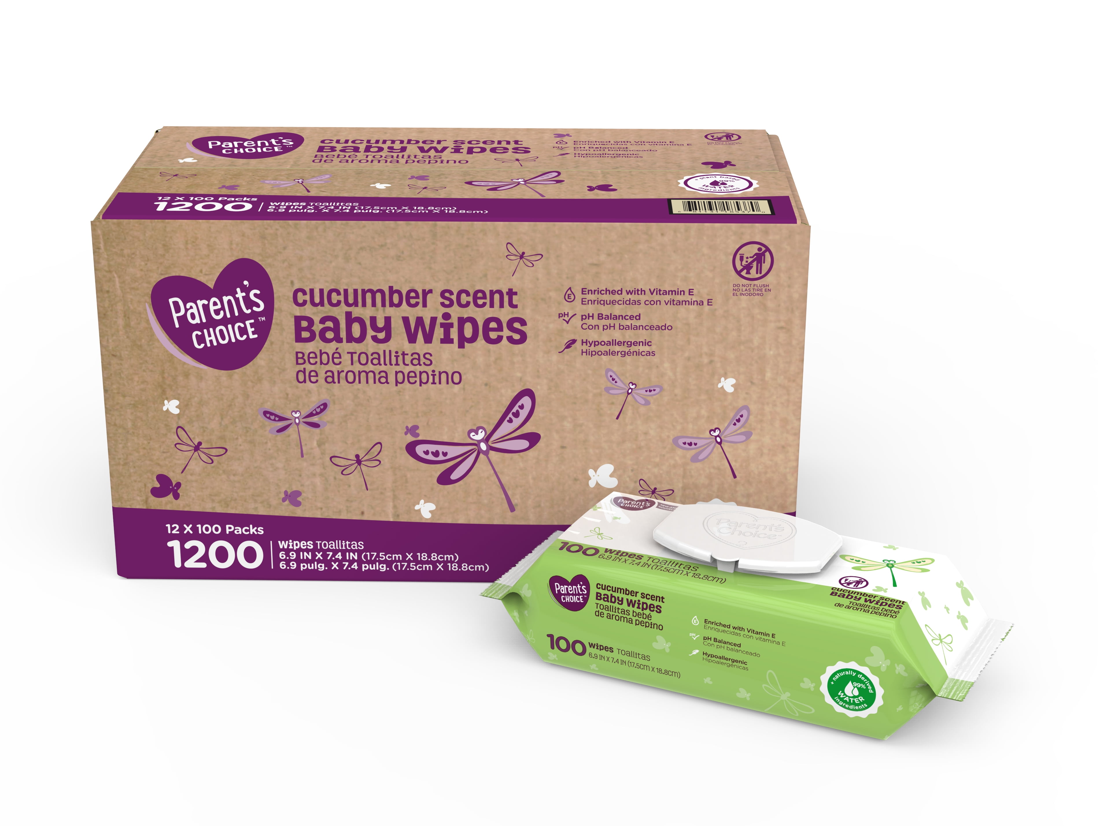 Parent's Choice Cucumber Scent Baby Wipes, 1200 Count (Select for More Options)