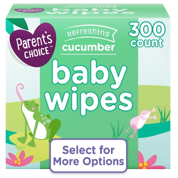 Parent's Choice Refreshing Cucumber Baby Wipes, 300 Count