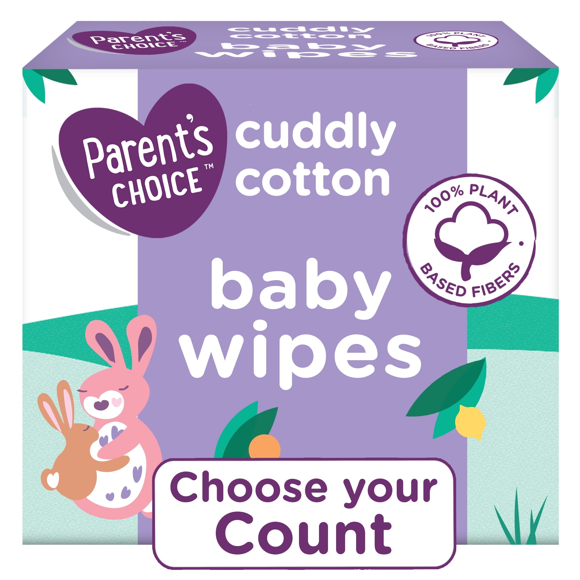 Parent s Choice Cuddly Cotton Baby Wipes Unscented 12 Flip Top Packs 864 Total Wipes