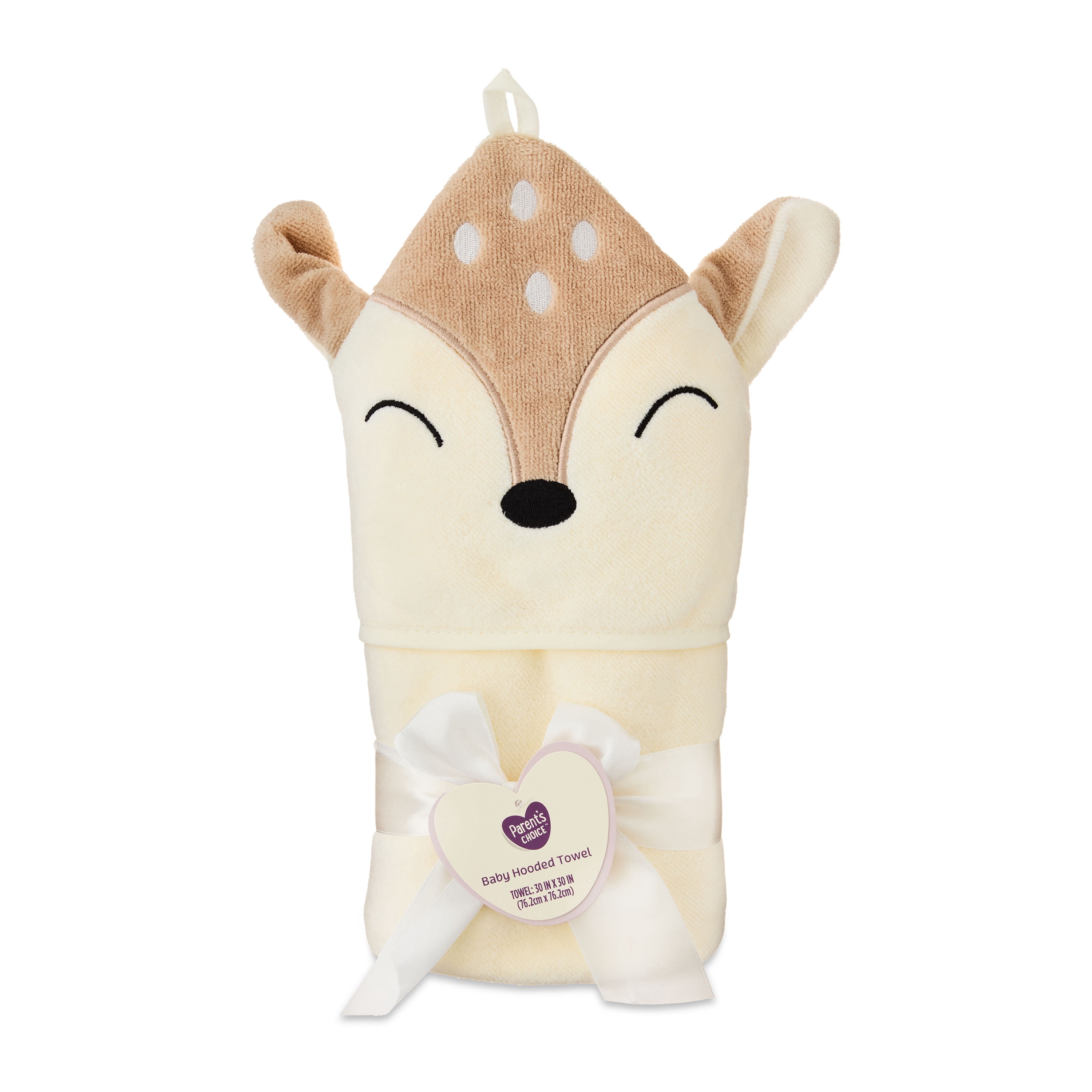 Parent's Choice Baby Hooded Towel with Cotton Deer Design