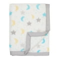 thumbnail image 1 of Parent's Choice Deluxe Plush Reversible Blanket Unisex Stars, 1 of 7