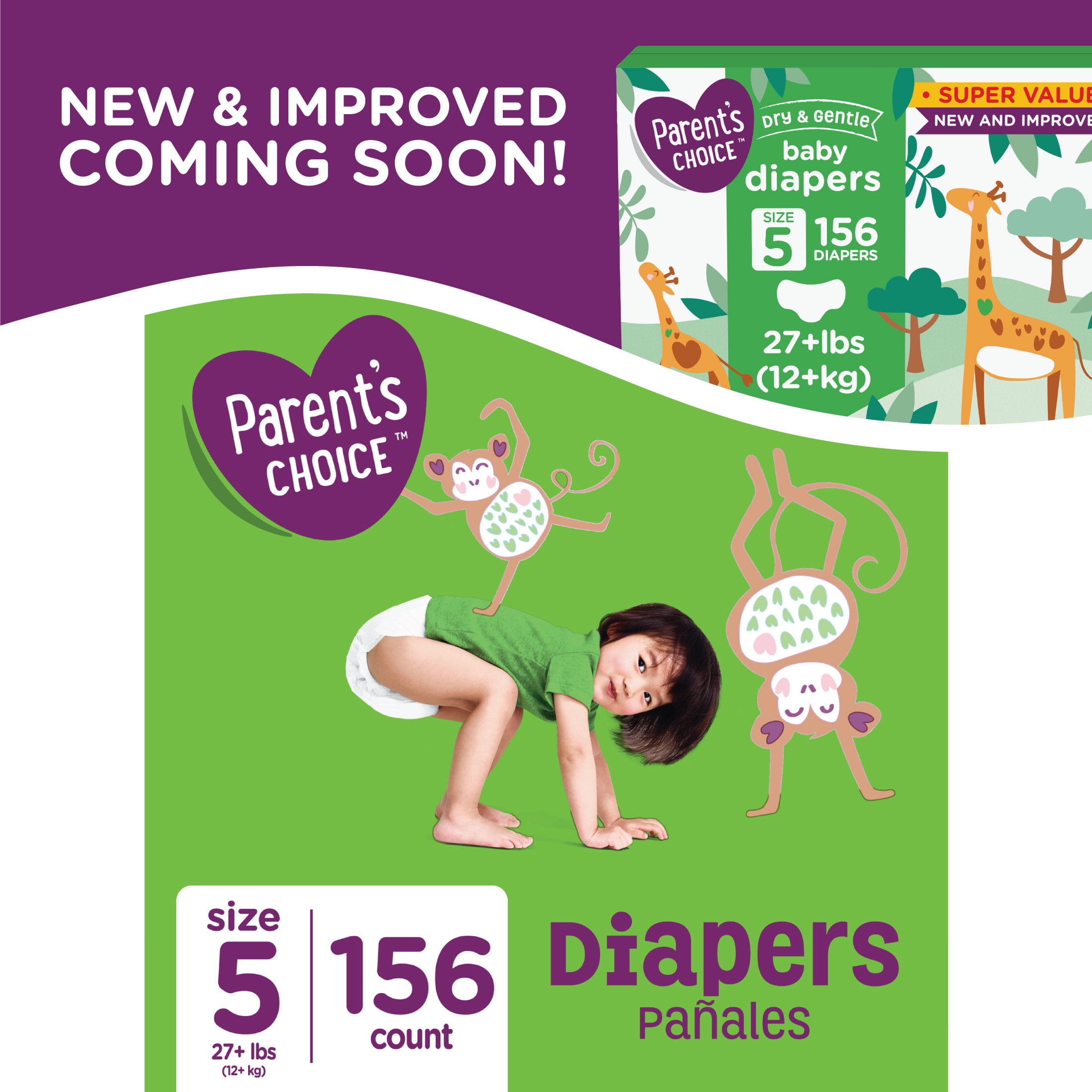 Parent's Choice Diapers, Size 5, 156 Diapers