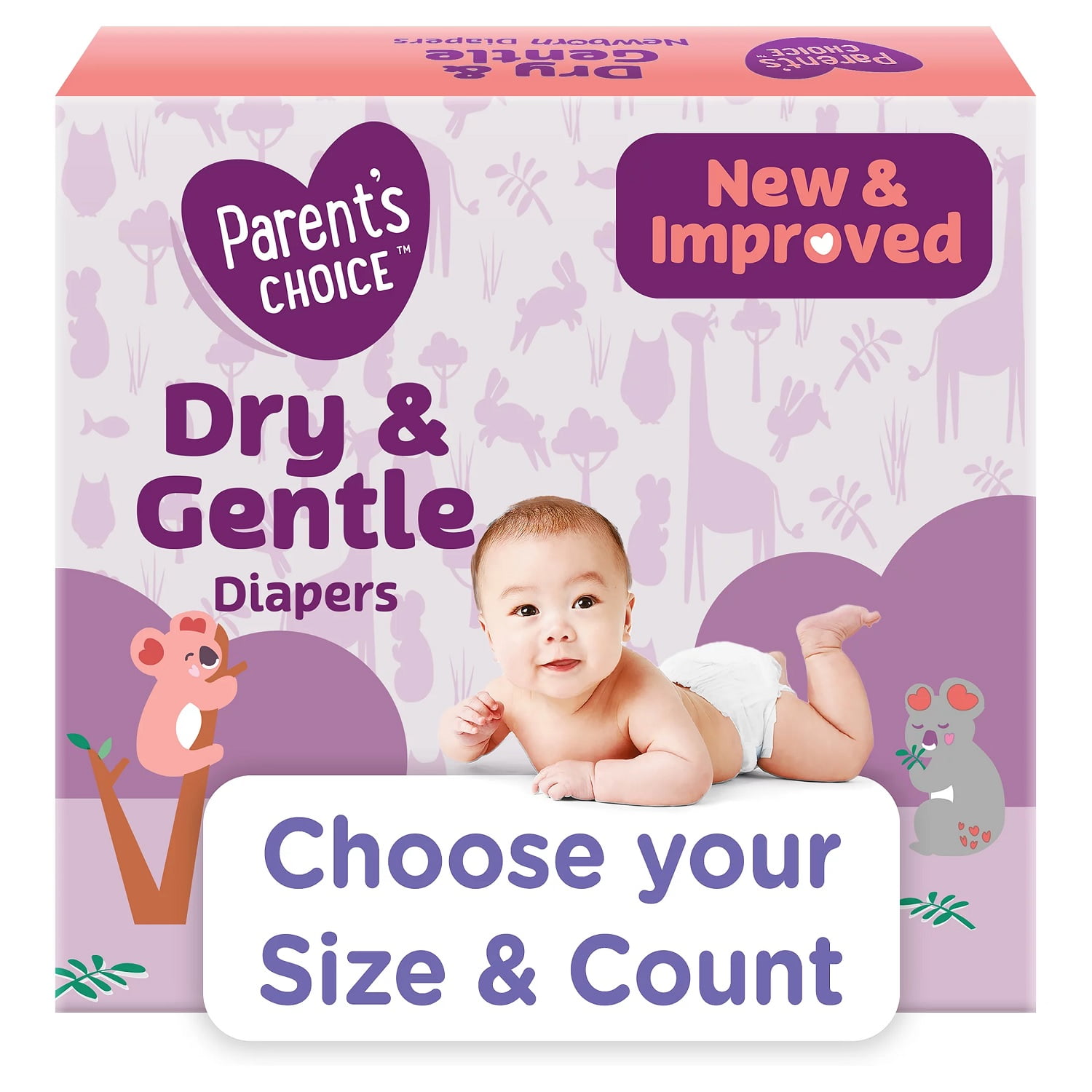 Parent's Choice Dry & Gentle Diapers Size 2, 240 Count (Select for More Options)