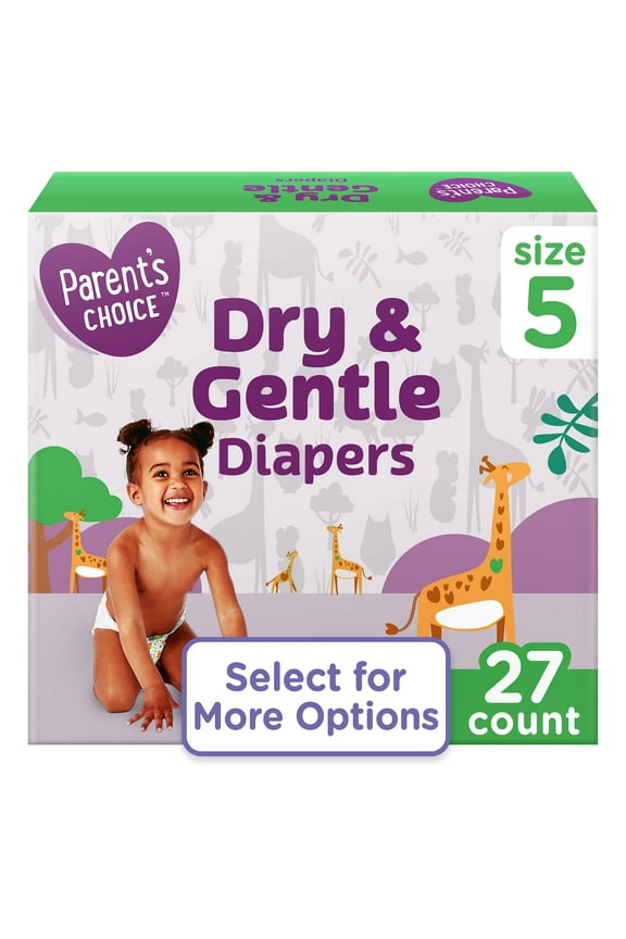 Dry & Gentle Diapers Size 5, 27 Count (Select for More Options)
