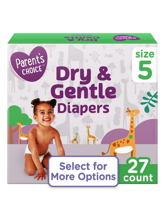 Parent's Choice Dry & Gentle Diapers Size 5, 27 Count (Select for More Options)