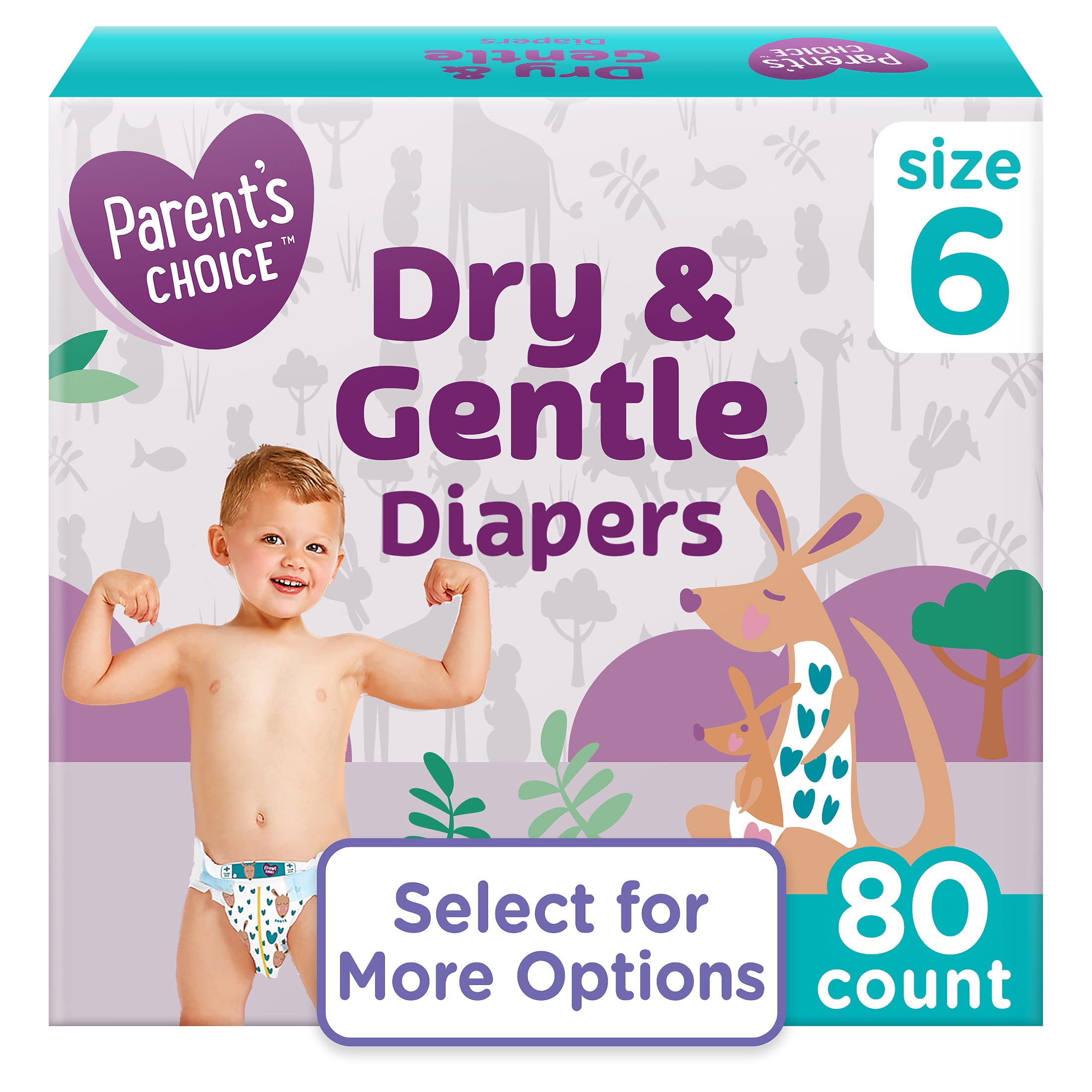 Parent's Choice Dry & Gentle Diapers Size 6, 80 Count (Select for More Options)