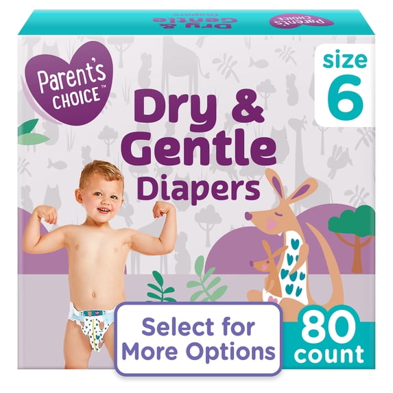 Parent's Choice Dry & Gentle Diapers Size 6, 80 Count (Select for More Options)