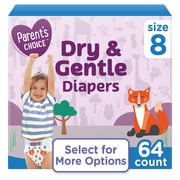 Parents Choice Dry & Gentle Diapers Size 8, 64 Count Select for More Options