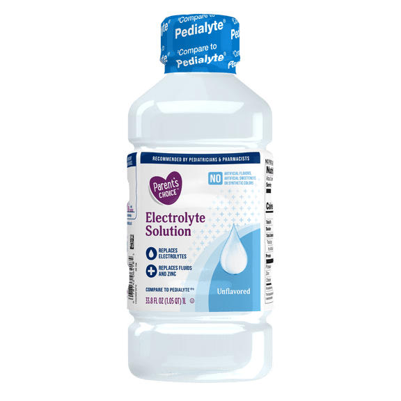 Parents Choice Pediatric Electrolyte Oral Solution, Unflavored, 33.8 fl oz