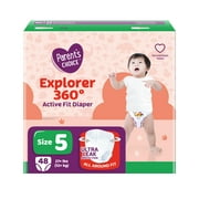 Parents Choice Explorer 360 Active Fit Diaper Pants, Size 5, 48 Count