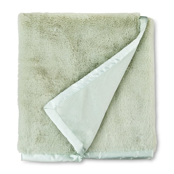 Parent's Choice Faux Fur Baby Blanket, Green, 30 in x 40 in