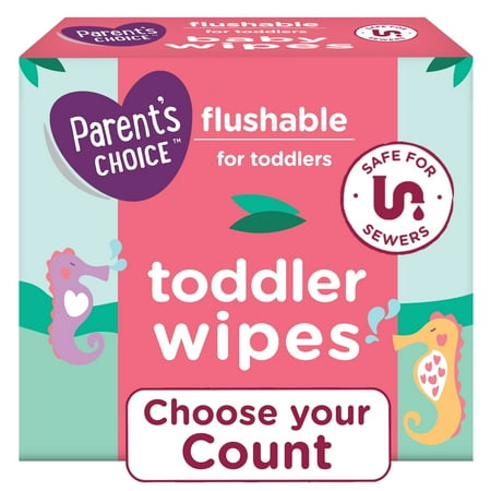 Parent's Choice Flushable Toddler Wipes, 576 count (12 Packs of 48)