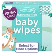 Parents Choice Fragrance-Free Baby Wipes, 300 Count Select for More Options