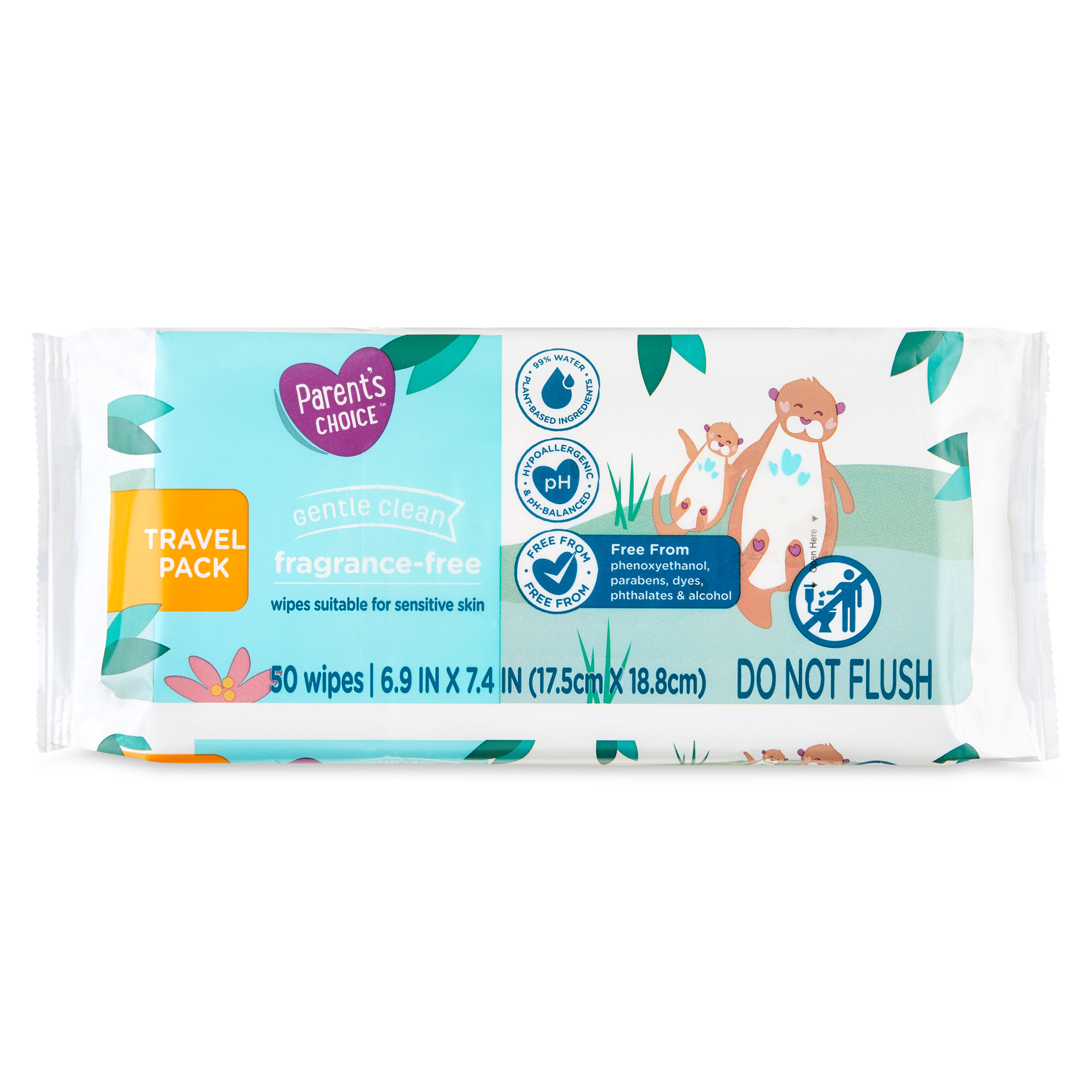 Parent's Choice Fragrance Free Baby Wipes, Travel-Pack, 50 Count (Select for More Options) - image 1 of 11