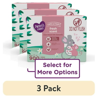(3 pack) Parent's Choice Fresh Scent Baby Wipes, 900 Count (Select for More Options)