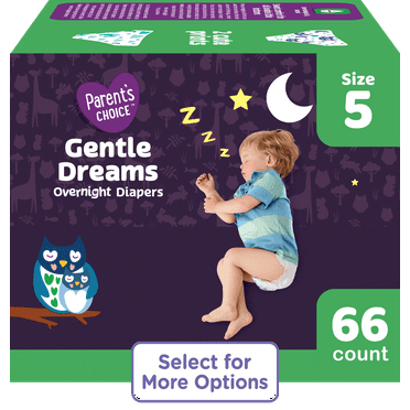 Parent's Choice Gentle Dreams Overnight Diapers, Size 5, 66 Count