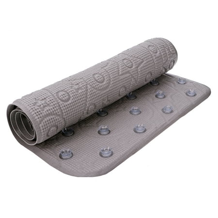 Parent's Choice Gray Embossed PVC Non-Slip Bath Mats, 17.5" x 35.75"