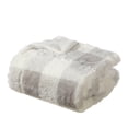 thumbnail image 1 of Parent's Choice Faux Fur Baby Blanket, Grey Plaid, 1 of 6