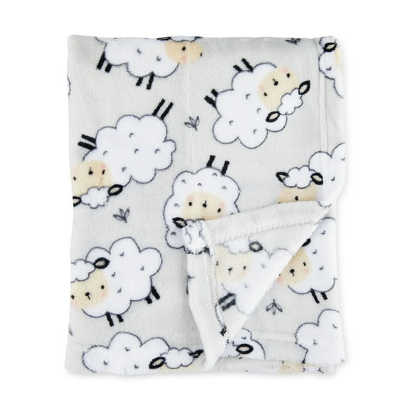 Parent's Choice Grey Sheep Plush Baby Blanket,Infant Unisex, 30" x 36"