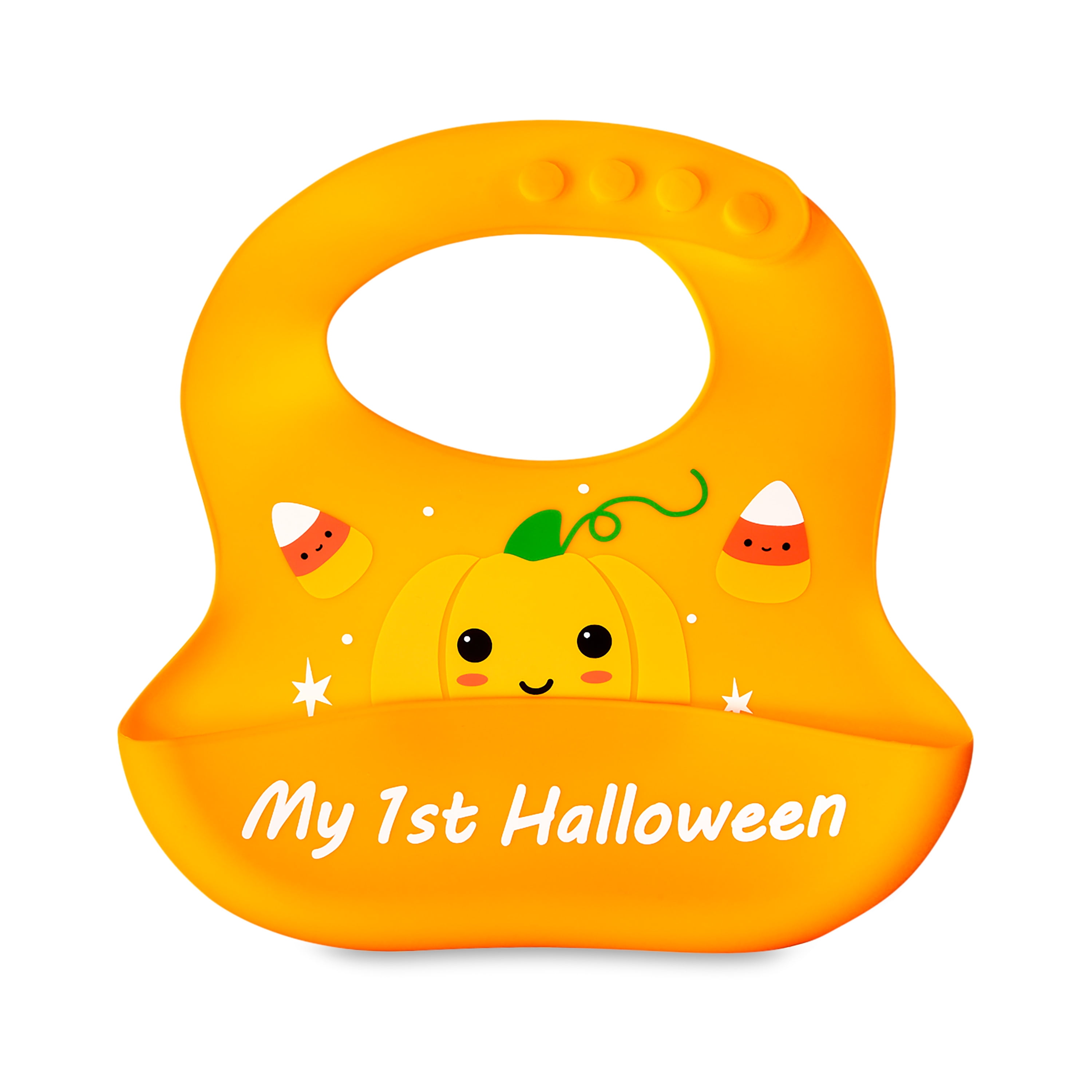 Parent's Choice Halloween Unisex Pumpkin Silicone Bib for Aged  0 Month+ Babies