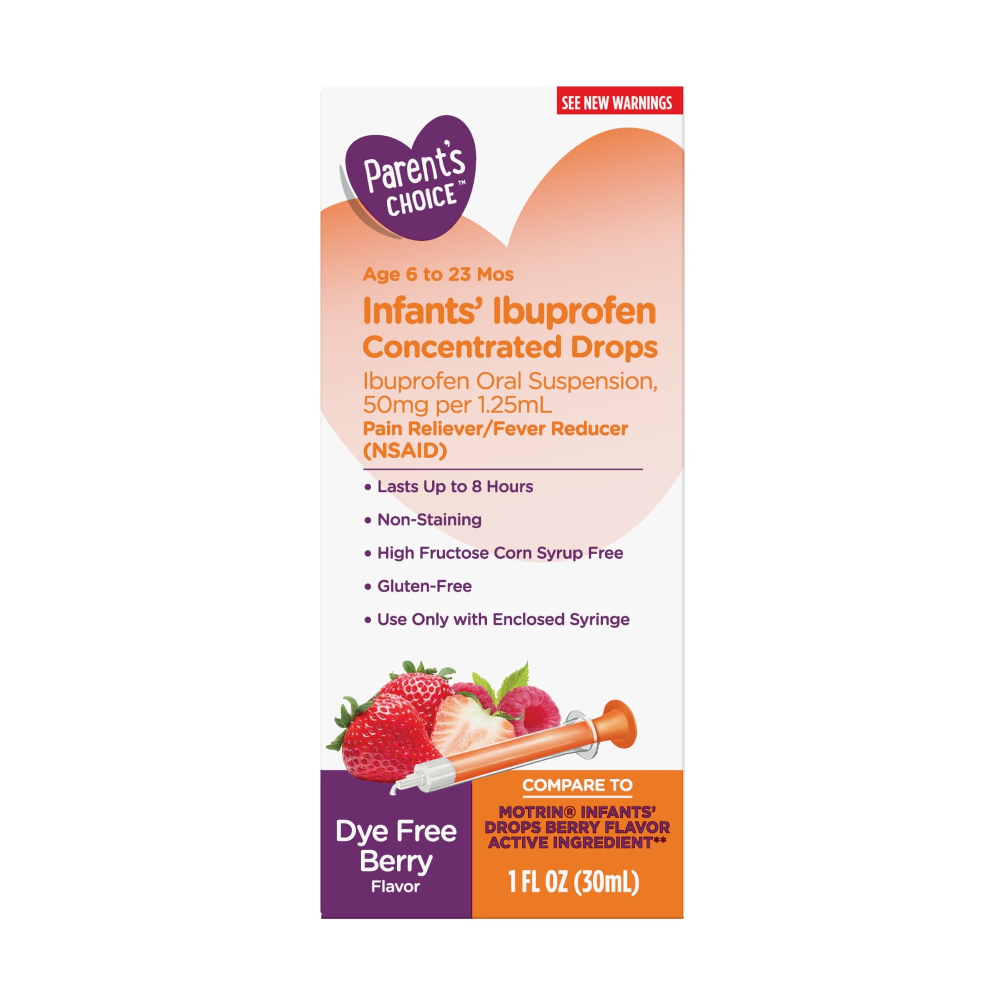 Parent's Choice Ibuprofen Infants’ Drops, Pain Reliever, Fever Reducer