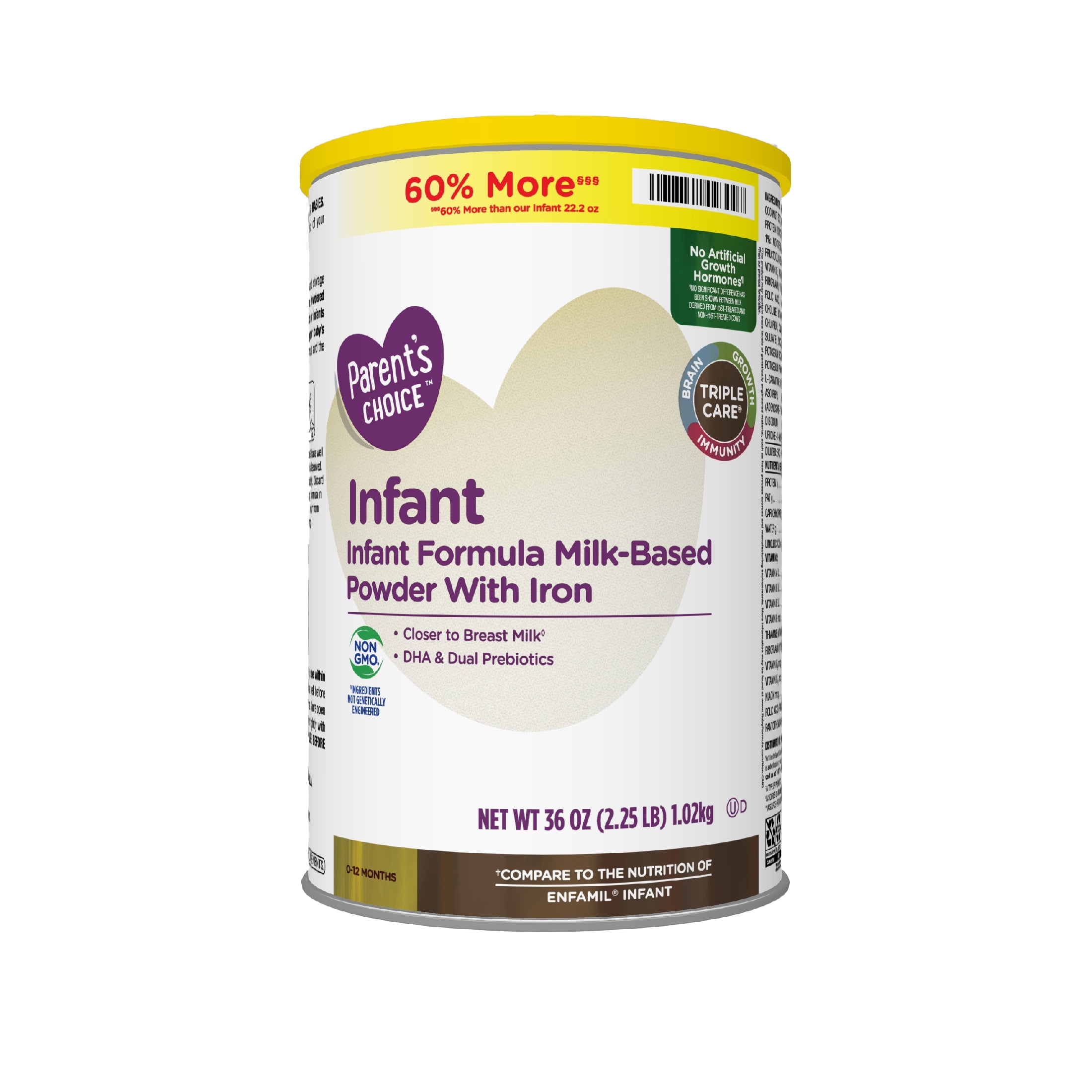 Parent's Choice Infant Baby Formula Powder with Iron, 36 oz Can 