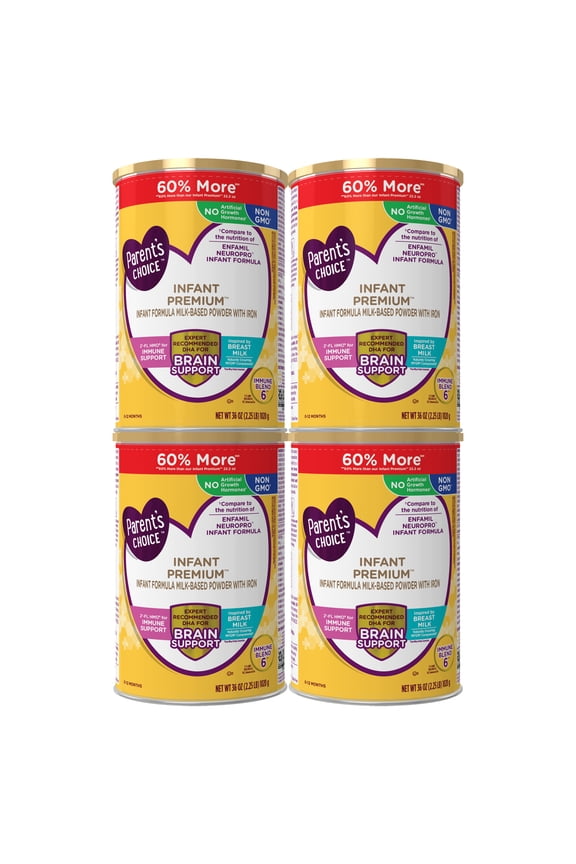 Infant Premium Baby Formula, 36 oz, 4 Pack