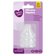 Parents Choice Medium Flow Bottle Nipples, 3 Pack