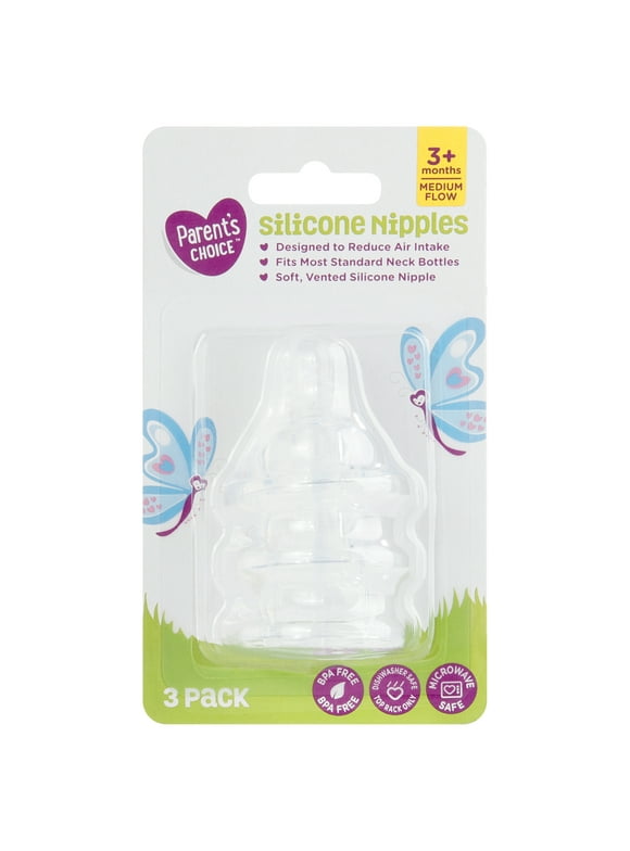 Parent's Choice Medium Flow Bottle Nipples, 3 ct